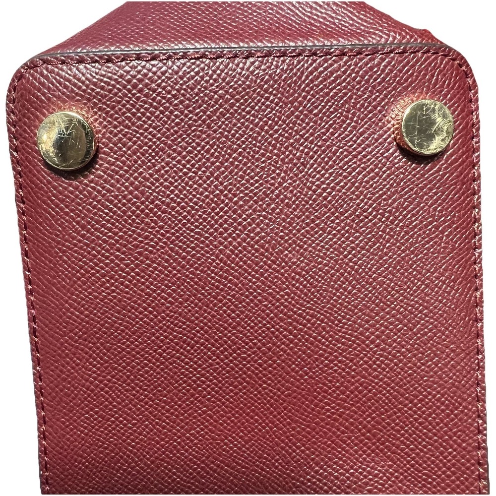 Michael Kors Jet Set Travel Leather Tote Lrg Shoulder Bag Maroon Red MK Logo EUC - Picture 6 of 12